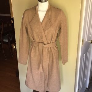 Boden Camel Belted Sweater Coat (Size 6)